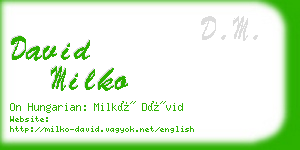 david milko business card